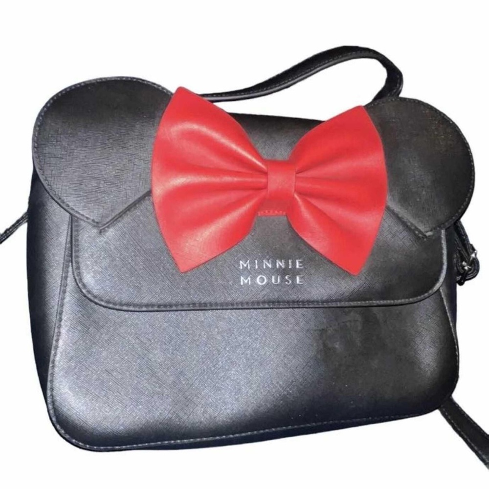 Loungefly Black and Red Bow Minnie Mouse Crossbody Bag